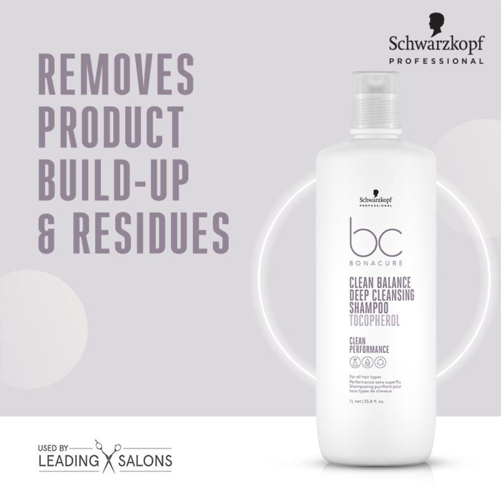 Schwarzkopf Professional Bonacure Clean Balance Deep Cleansing Shampoo With Tocopherol, 1000ml Buy at Indicrest Image 3