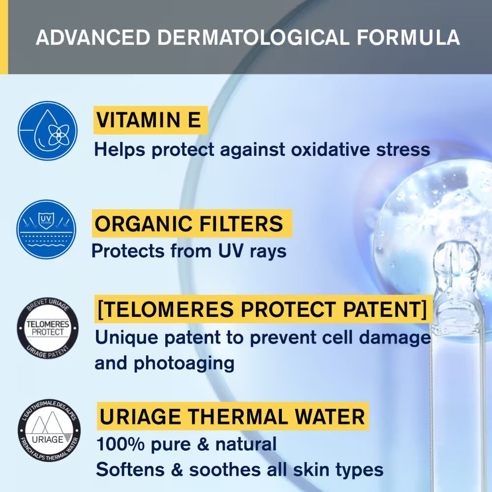 Uriage Bariesun Moisturizing Sunscreen SPF50+ Prevents Sun Damage & Skin Aging Dermat Recommended, 50ml
