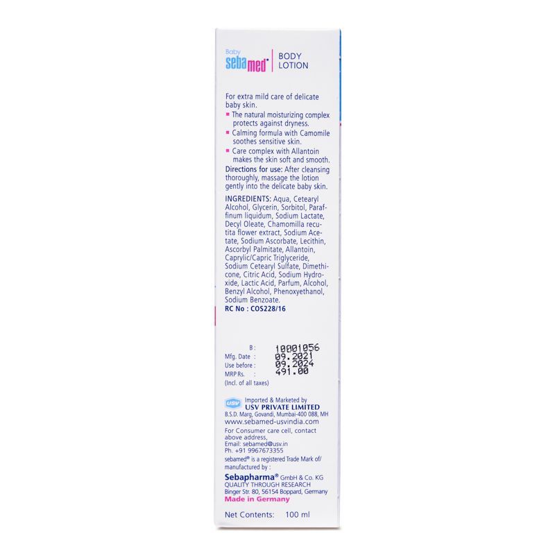 Sebamed Baby Body Lotion- PH 5.5- Camomile & Allantoin- Tested- Sensitive Skin, 100ml Buy at Indicrest Image 3