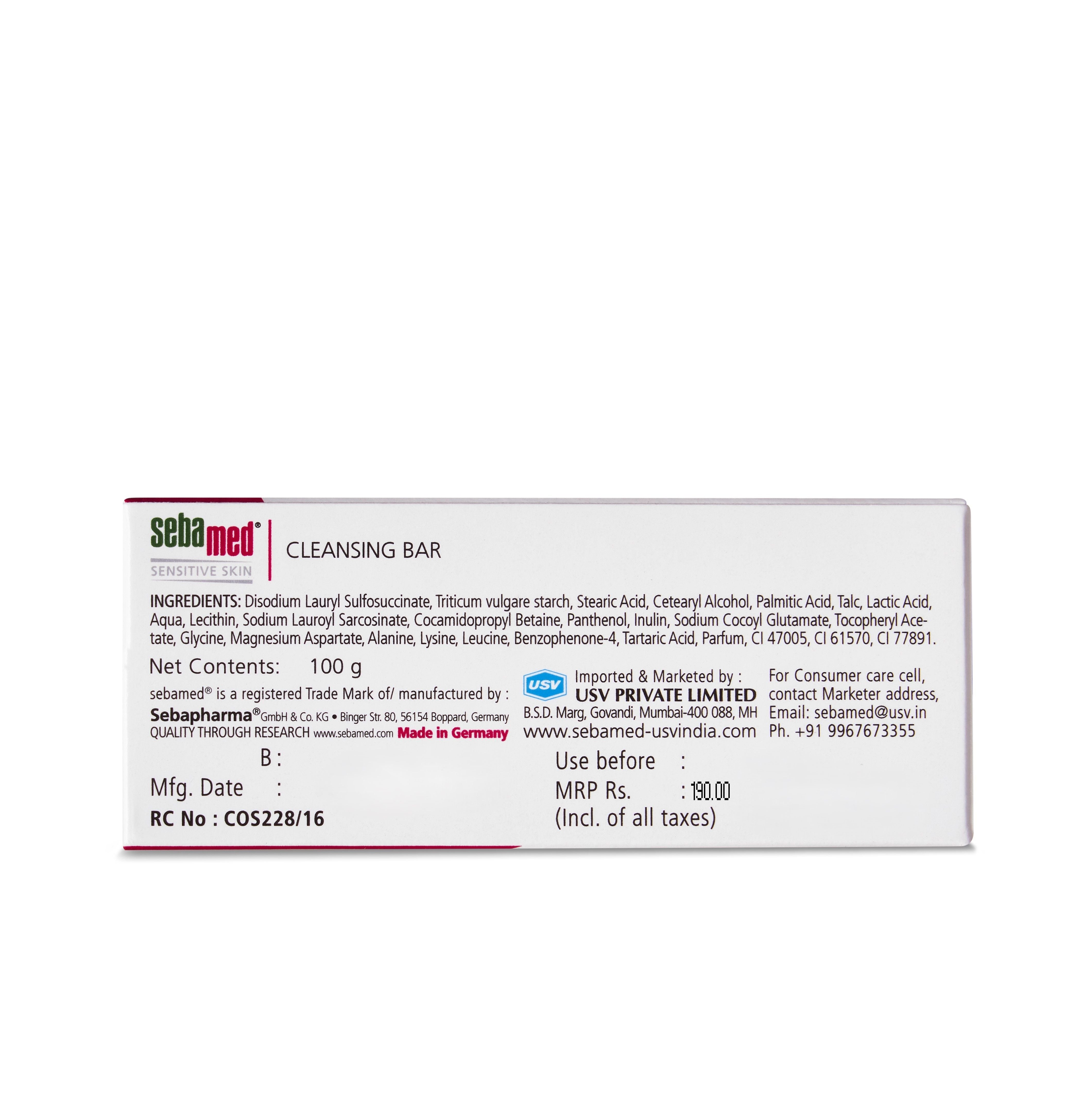 Sebamed Cleansing Bar, PH 5.5, Soap-Free,Normal-Oily Skin,With Vitamins & Moisturizing Agents, 100g Buy at Indicrest Image 2