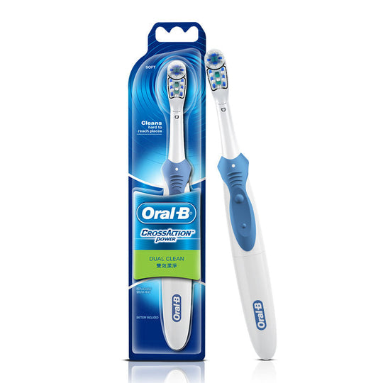 Oral-B Cross Action Battery Power Dual Clean Toothbrush Multicolor - Soft Buy at Indicrest
