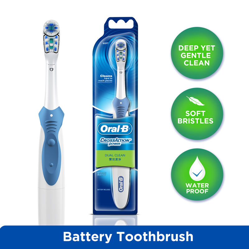 Oral-B Cross Action Battery Power Dual Clean Toothbrush Multicolor - Soft Buy at Indicrest Image 4