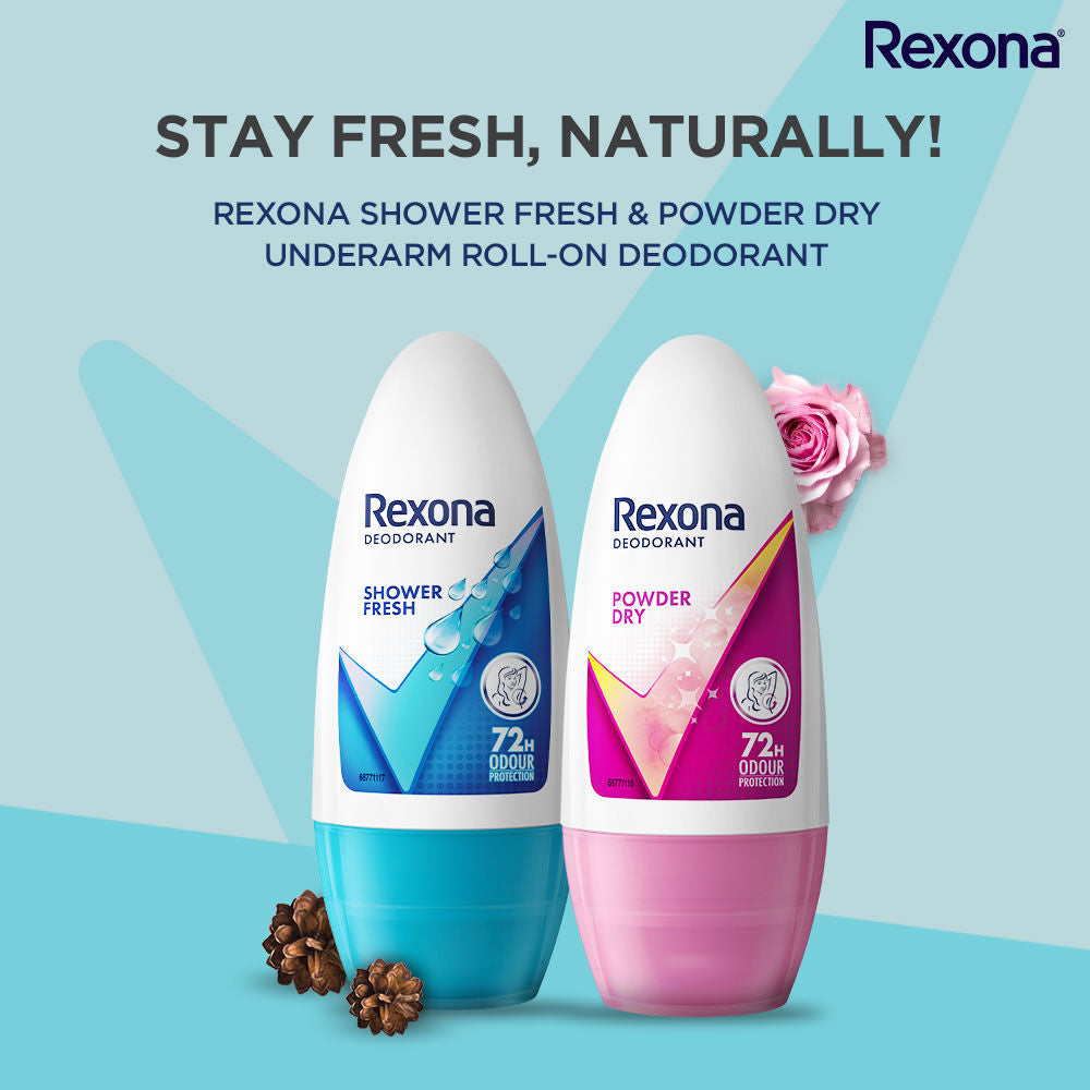 Rexona Shower Fresh & Powder Dry Underarm Roll On (Pack of 2), 2 pieces Buy at Indicrest Image 4