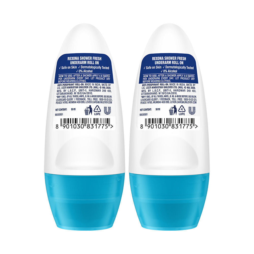 Rexona Shower Fresh Underarm Roll On (Pack of 2), 2 pieces Buy at Indicrest Image 3