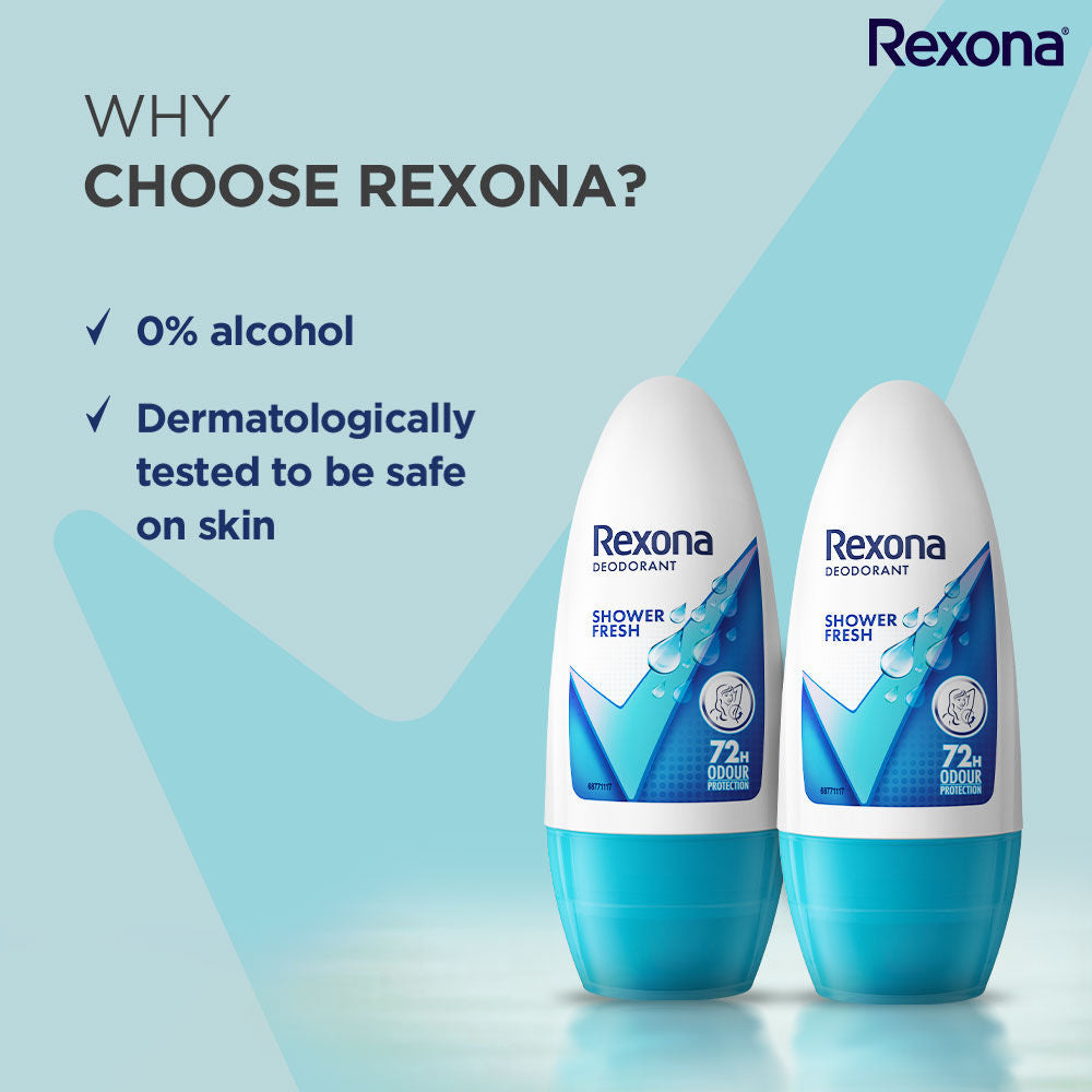 Rexona Shower Fresh Underarm Roll On (Pack of 2), 2 pieces Buy at Indicrest Image 6