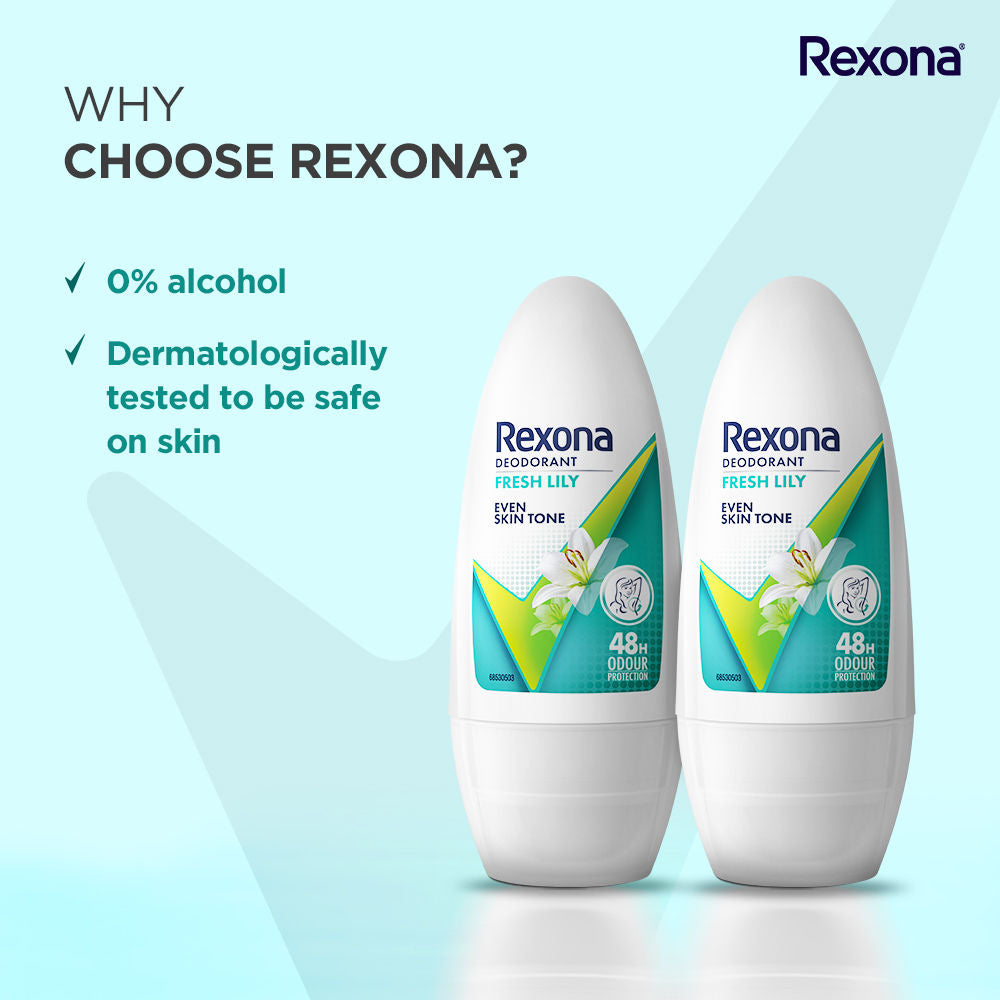 Rexona Fresh Lily Underarm Roll On (Pack of 2), 2 pieces Buy at Indicrest Image 6