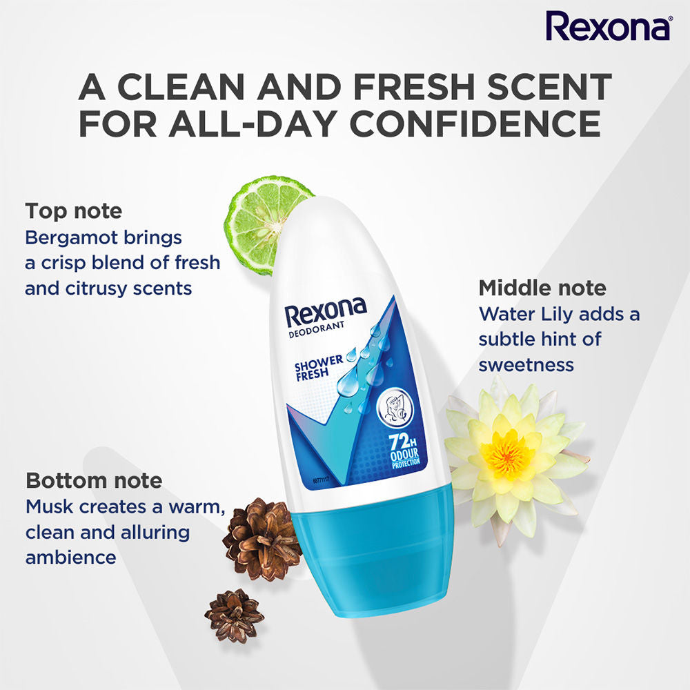 Rexona Aloe Vera, Shower Fresh & Powder Dry Underarm Roll On (Pack Of 3), 3 pieces Buy at Indicrest Image 10