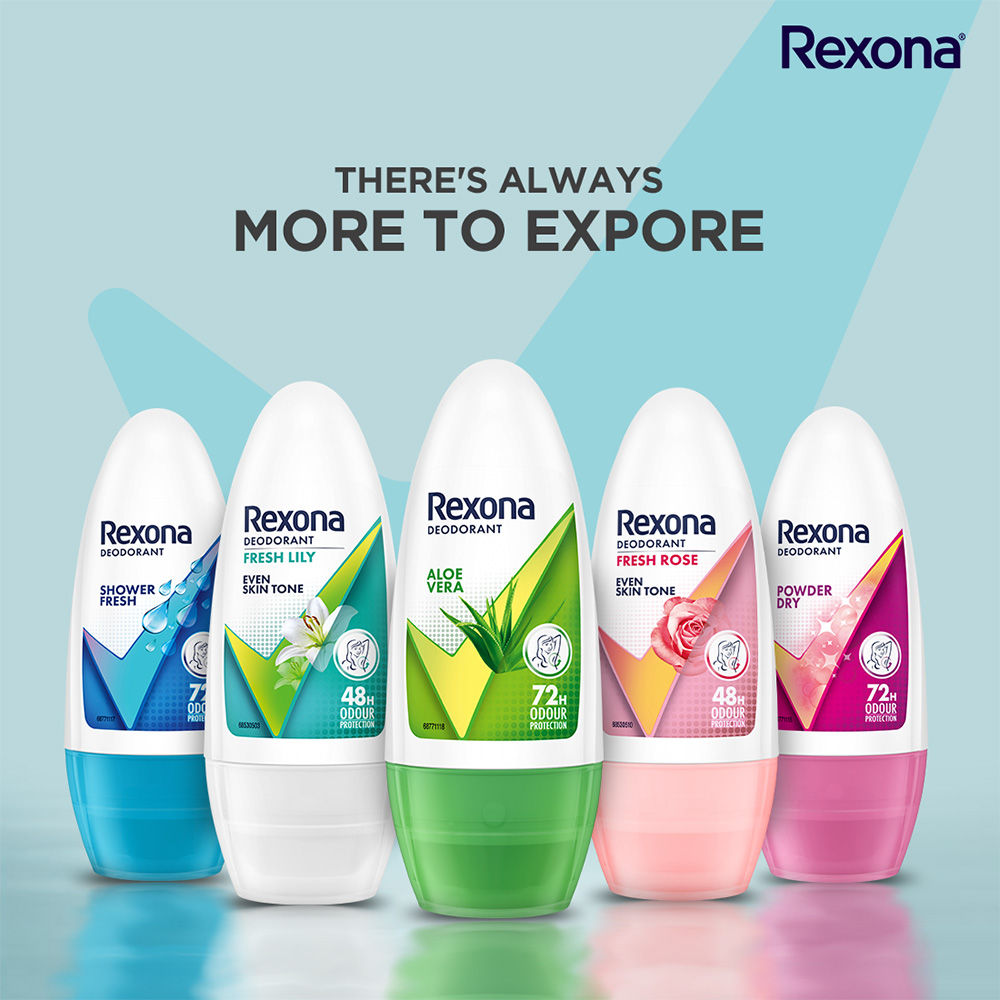Rexona Aloe Vera, Shower Fresh & Powder Dry Underarm Roll On (Pack Of 3), 3 pieces Buy at Indicrest Image 12