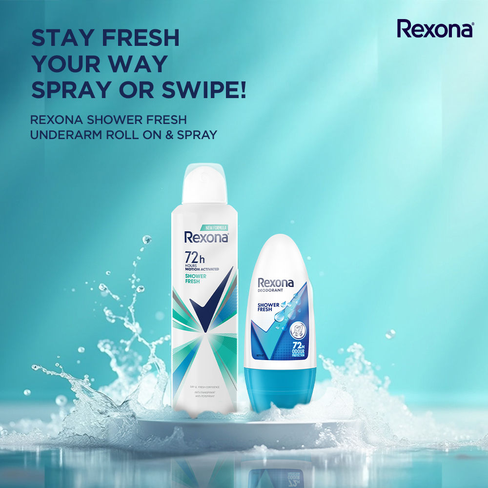 Rexona Shower Fresh Underarm Roll On, 50ml & Shower Fresh Antiperspirant Deodrant, 200ml 2 pieces Buy at Indicrest Image 4