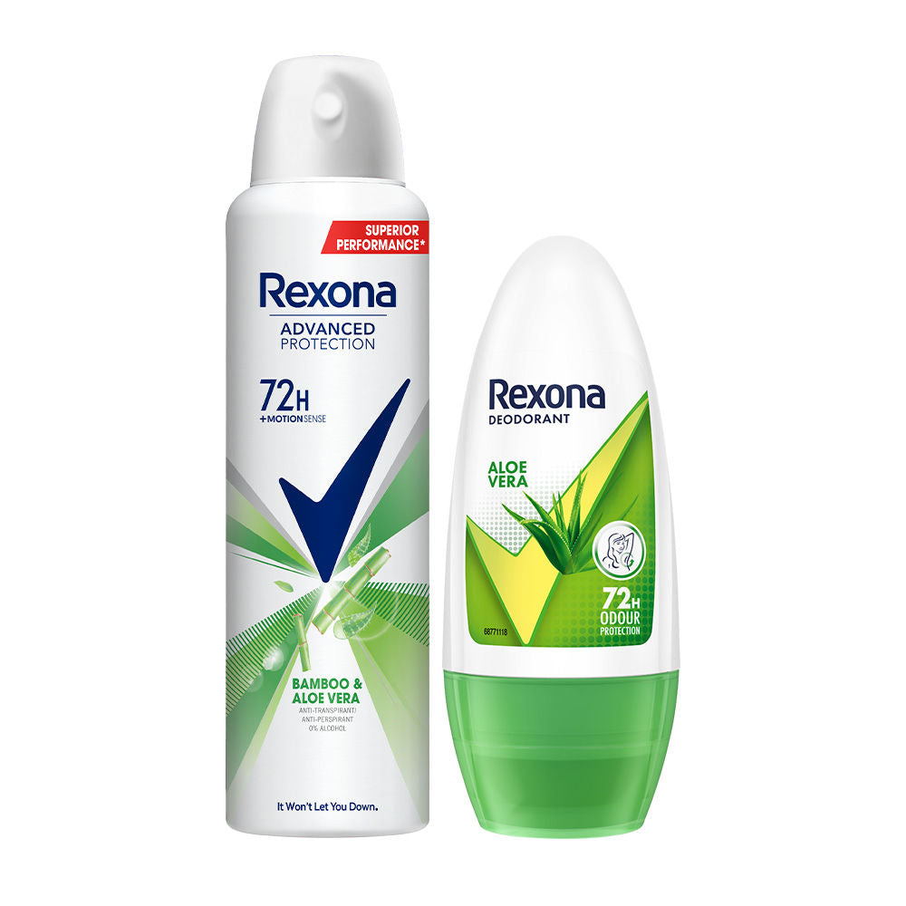 Rexona Aloe Vera Underarm Roll On, 50ml & Aloe Vera Antiperspirant Deodorant, 200ml 2 pieces Buy at Indicrest