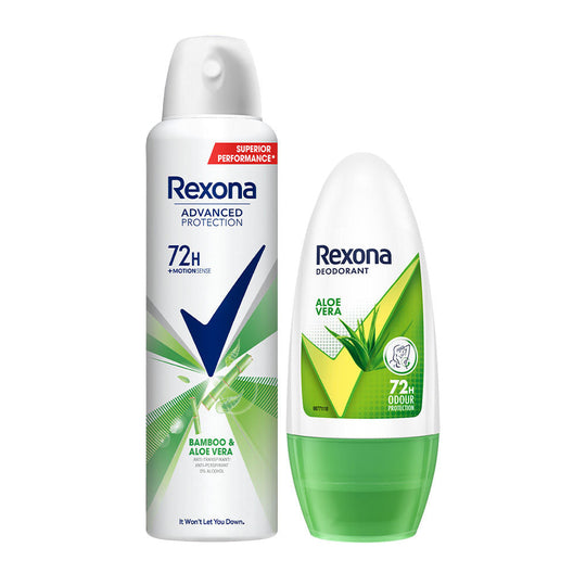 Rexona Aloe Vera Underarm Roll On, 50ml & Aloe Vera Antiperspirant Deodorant, 200ml 2 pieces Buy at Indicrest