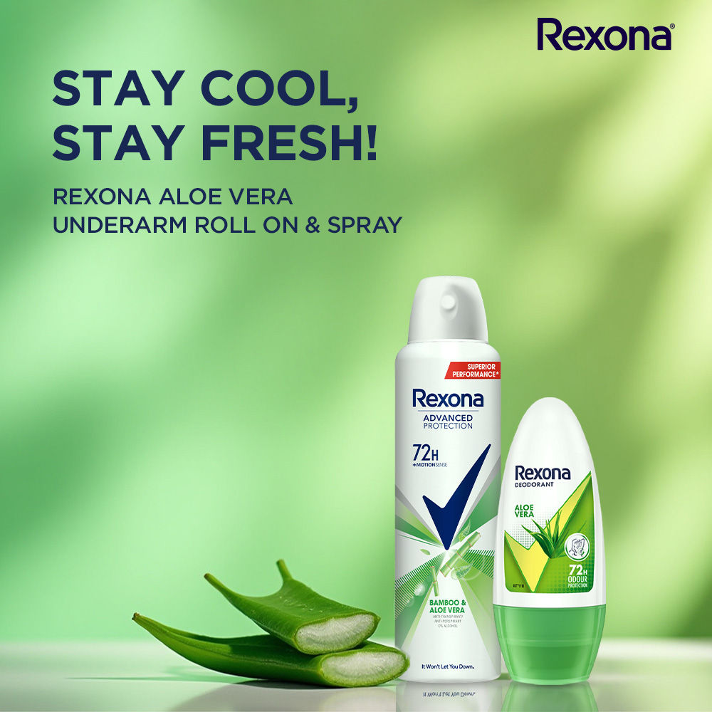 Rexona Aloe Vera Underarm Roll On, 50ml & Aloe Vera Antiperspirant Deodorant, 200ml 2 pieces Buy at Indicrest Image 4