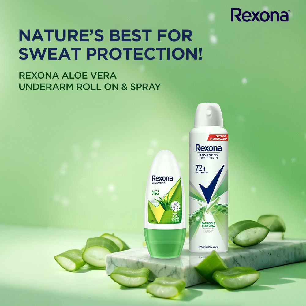 Rexona Aloe Vera Underarm Roll On, 50ml & Aloe Vera Antiperspirant Deodorant, 200ml 2 pieces Buy at Indicrest Image 7