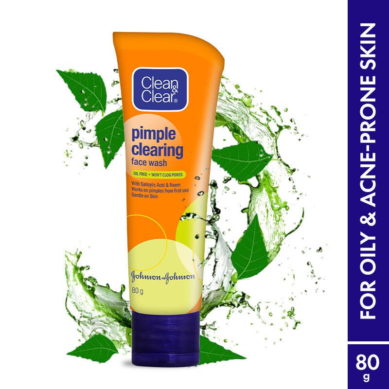 Clean & Clear Pimple Clearing Face Wash with Neem & Salicylic Acid for Oily and Acne-Prone Skin, 80g Buy at Indicrest