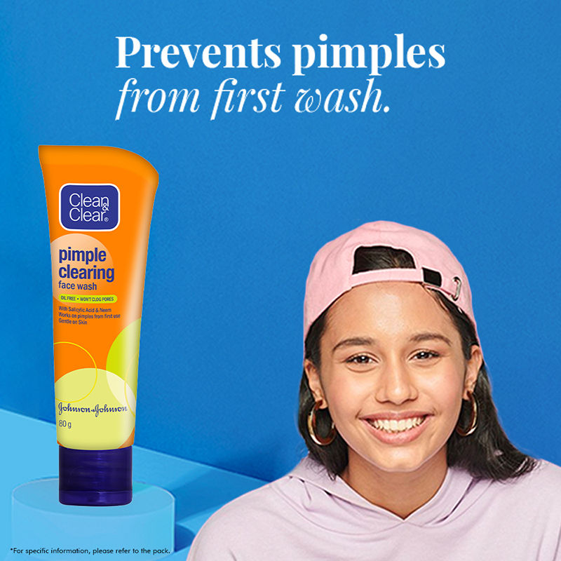 Clean & Clear Pimple Clearing Face Wash with Neem & Salicylic Acid for Oily and Acne-Prone Skin, 80g Buy at Indicrest Image 3