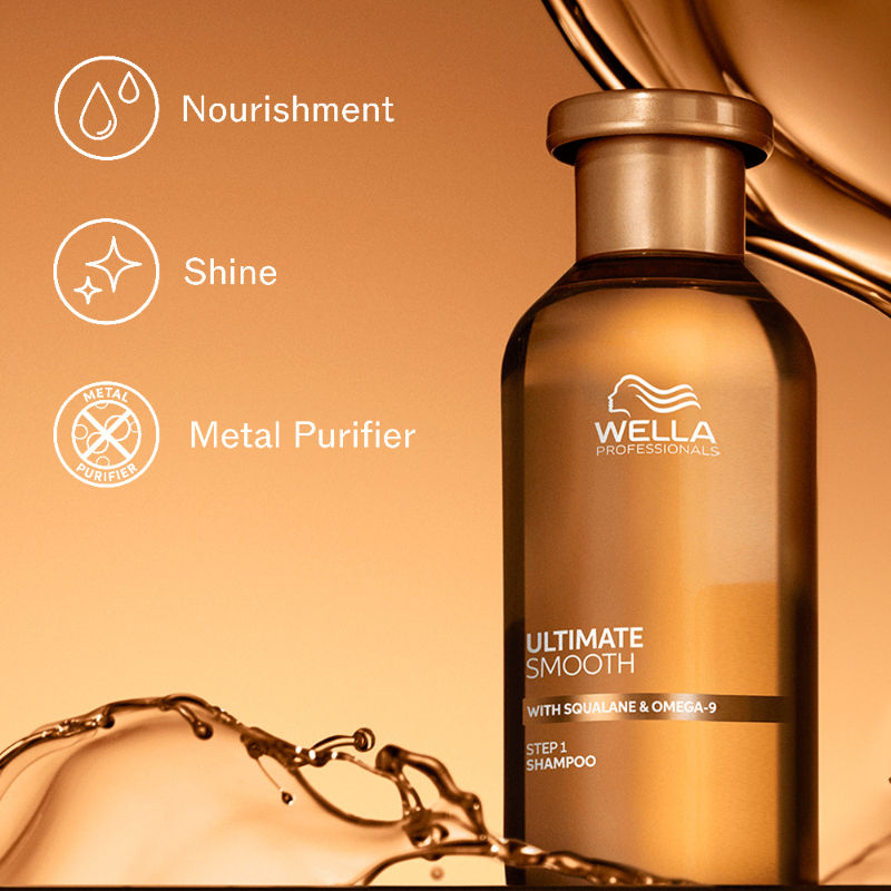 Wella Professionals Ultimate Smooth Shampoo With Squalane & Omega-9 For Dull & Frizzy Hair, 50ml Buy at Indicrest Image 2