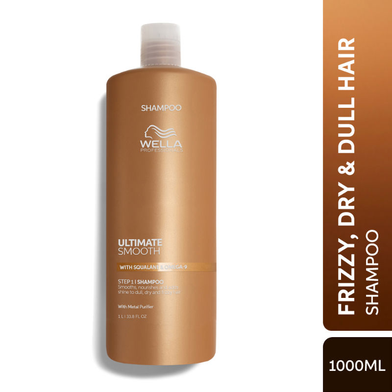 Wella Professionals Ultimate Smooth Shampoo With Squalane & Omega-9 For Dull & Frizzy Hair, 1000ml Buy at Indicrest