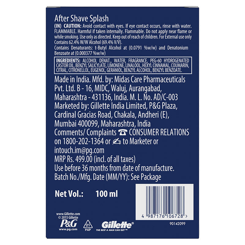Gillette After Shave Splash Refreshing Breeze, 100ml Buy at Indicrest Image 7