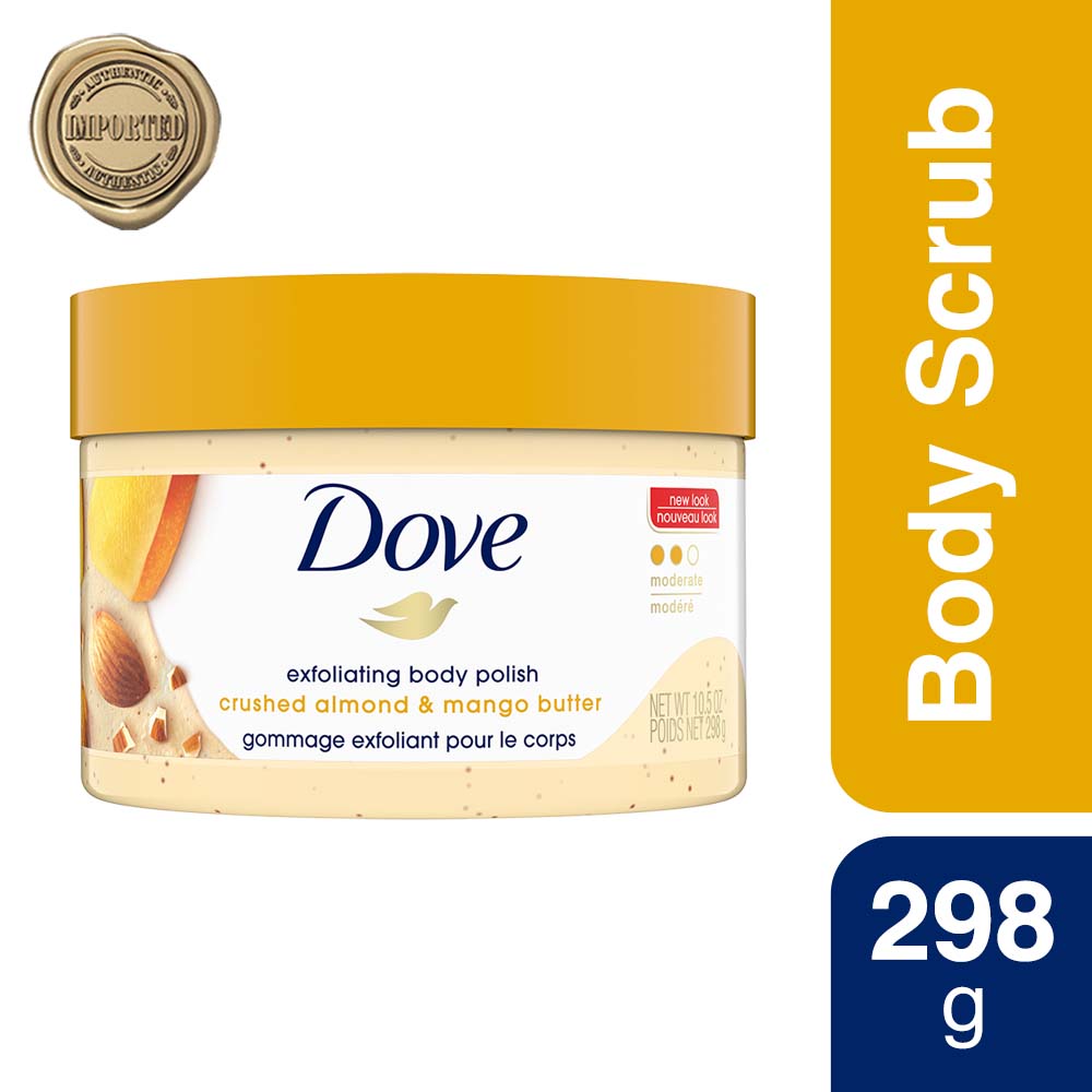Dove Exfoliating Body Polish Scrub - Crushed Almond And Mango Butter, 298g Buy at Indicrest