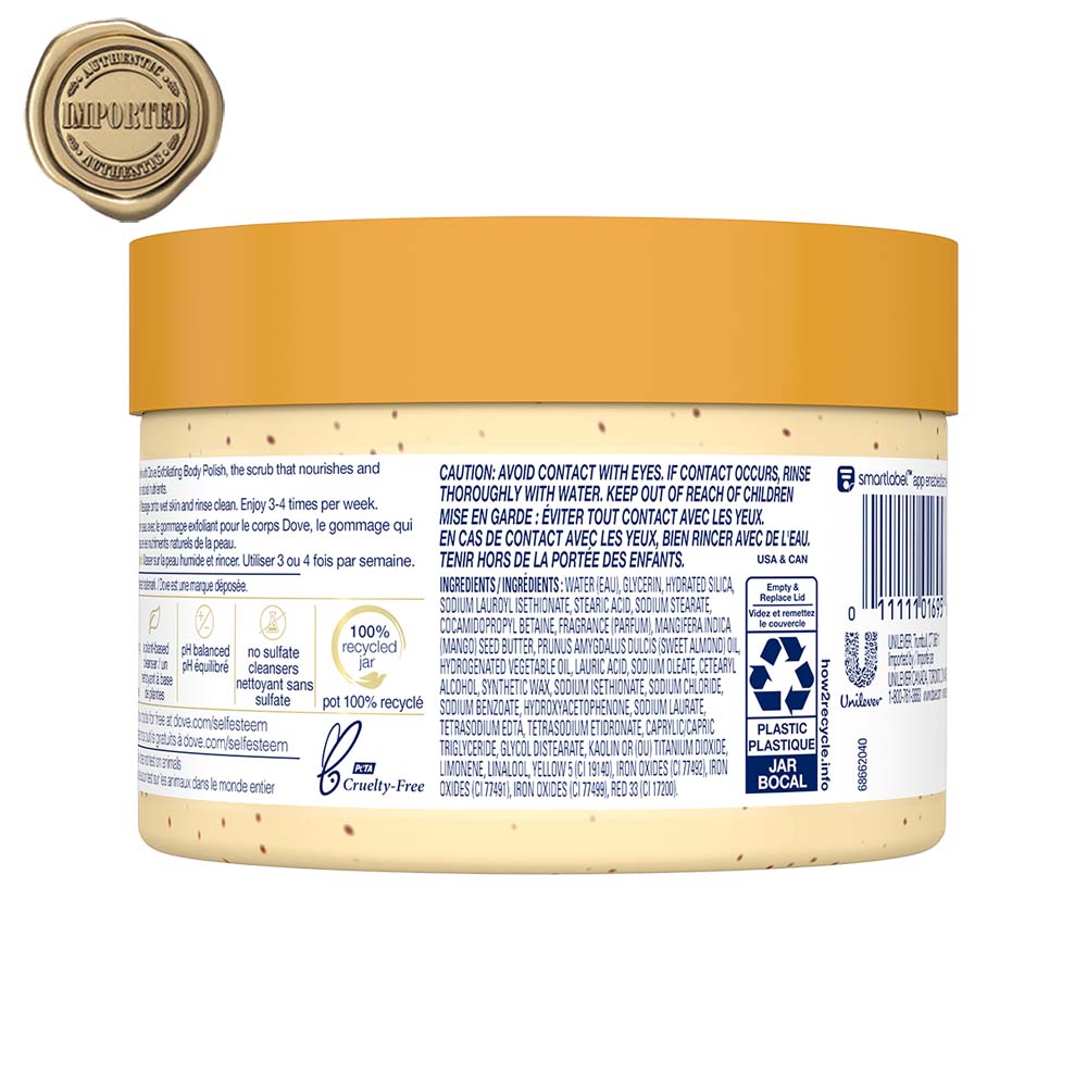 Dove Exfoliating Body Polish Scrub - Crushed Almond And Mango Butter, 298g Buy at Indicrest Image 3