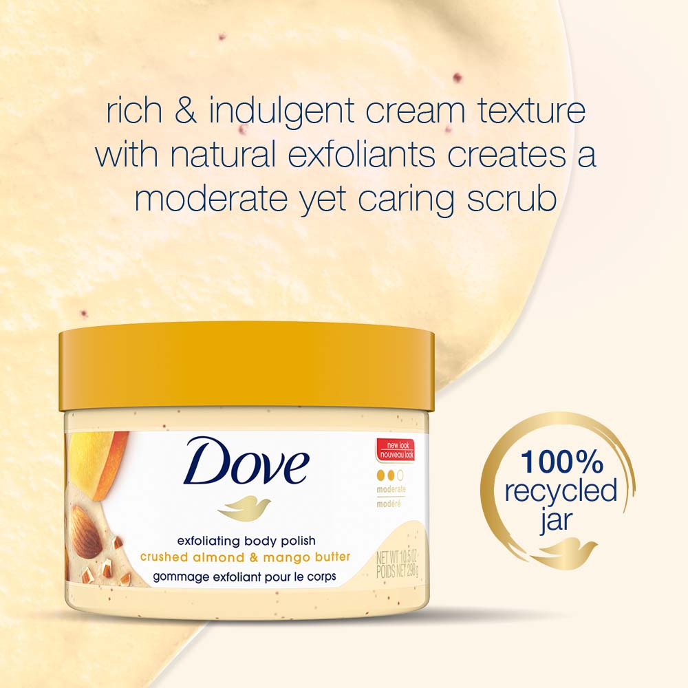 Dove Exfoliating Body Polish Scrub - Crushed Almond And Mango Butter, 298g Buy at Indicrest Image 5