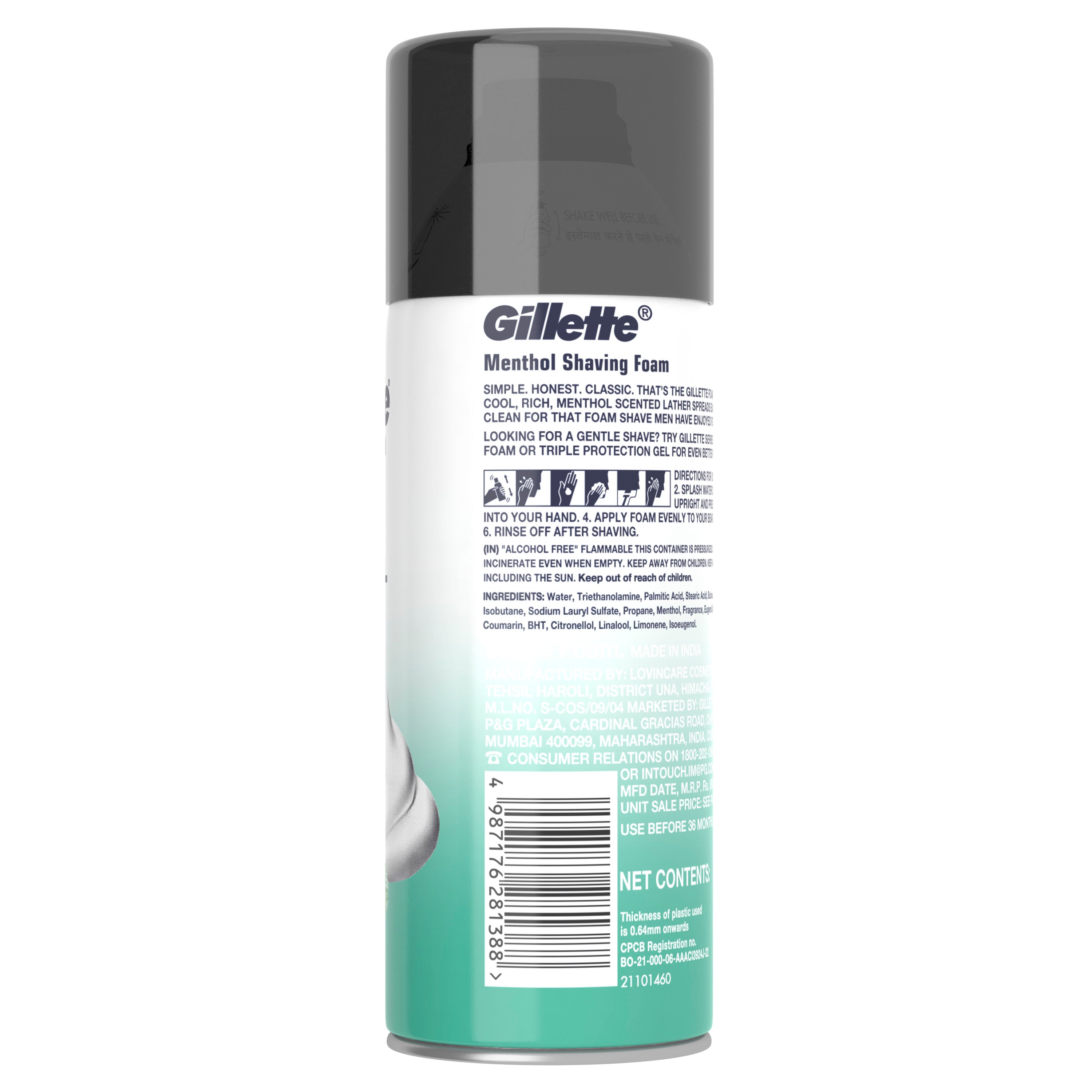Gillette Classic Menthol Shaving Foam, 196g Buy at Indicrest Image 4