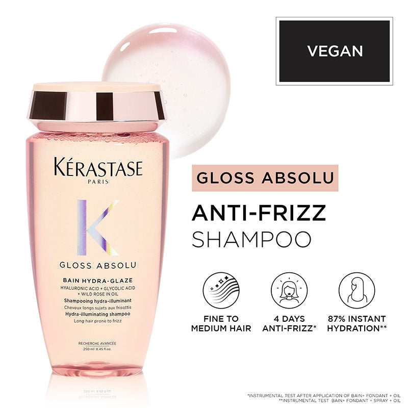 Kérastase Gloss Absolu Anti-Frizz Shampoo, Fine-Medium Hair, 4-Days Anti-Frizz, 250ml, Buy from Indicrest