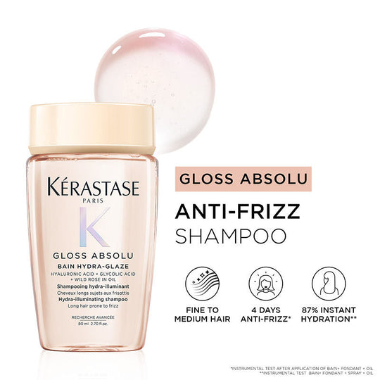 Kérastase Gloss Absolu Anti-Frizz Shampoo, Fine To Medium Hair, 4-Days Anti-Frizz, 80ml, Buy from Indicrest