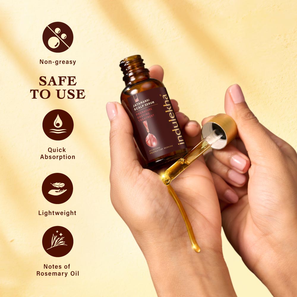 Indulekha Jatamansi Premature Greying Treatment Scalp Serum, 30ml Buy at Indicrest Image 11