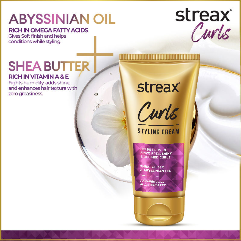 Streax Curls Styling Cream Sulphate And Paraben Free, 150g Buy at Indicrest Image 3