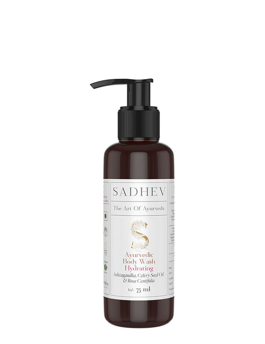SADHEV Ayurvedic Ashwagandha, Celery Seed Oil & Rosa Centifolia Hydrating Body Wash, 75ml, Buy from Indicrest