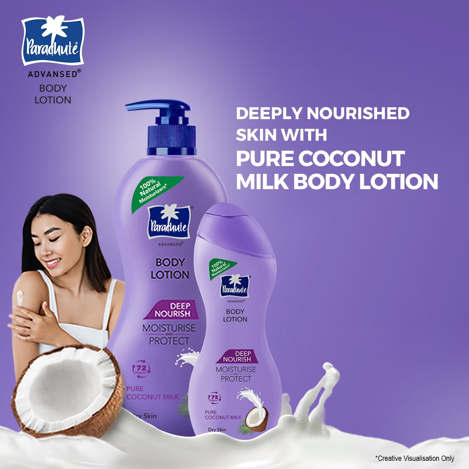 Parachute Advansed Deep Nourish Body Lotion For Women & Men - 100% Natural, 72h Moisturisation, 400ml Buy at Indicrest Image 5