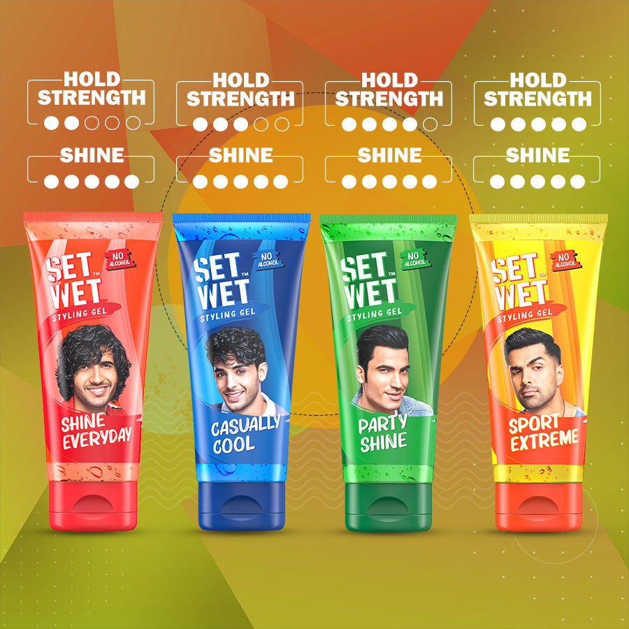 Set Wet Hair Gel for Men Wet Look Light Hold High Shine No Alcohol No Sulphate, 50ml Buy at Indicrest Image 7