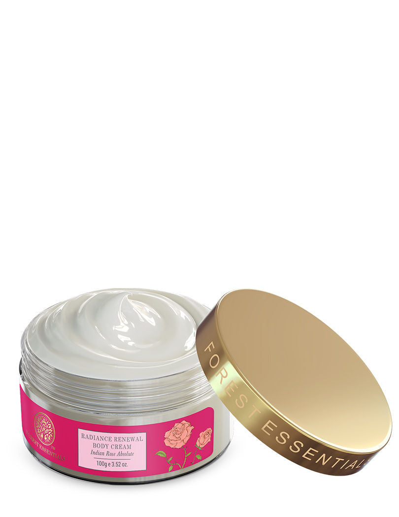 Forest Essentials Radiance Renewal Body Cream Indian Rose Absolute - For Dry Skin Repair, 100g