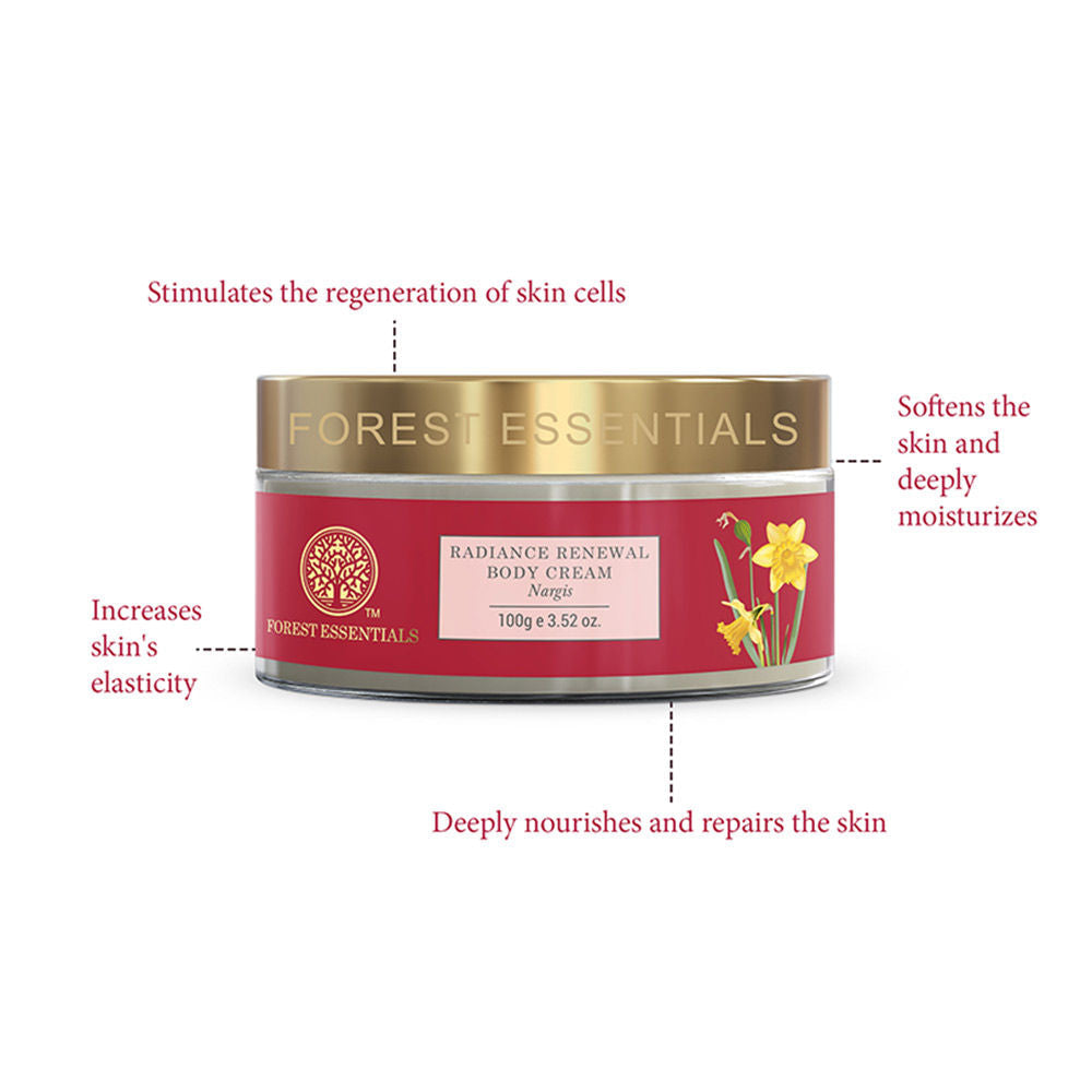 Forest Essentials Radiance Renewal Body Cream rgis - For Dry Skin Repair, 100 g