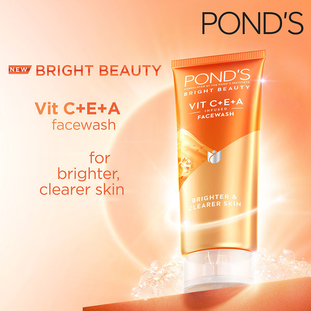 Pond’s Bright Beauty Vitamin C+E+A Gel Face Wash, 100ml Buy at Indicrest Image 2