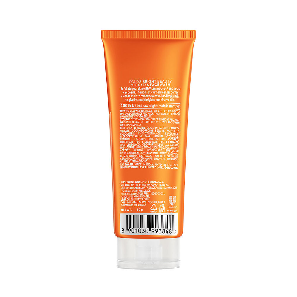 Pond’s Bright Beauty Vitamin C+E+A Gel Face Wash, 50ml Buy at Indicrest Image 7