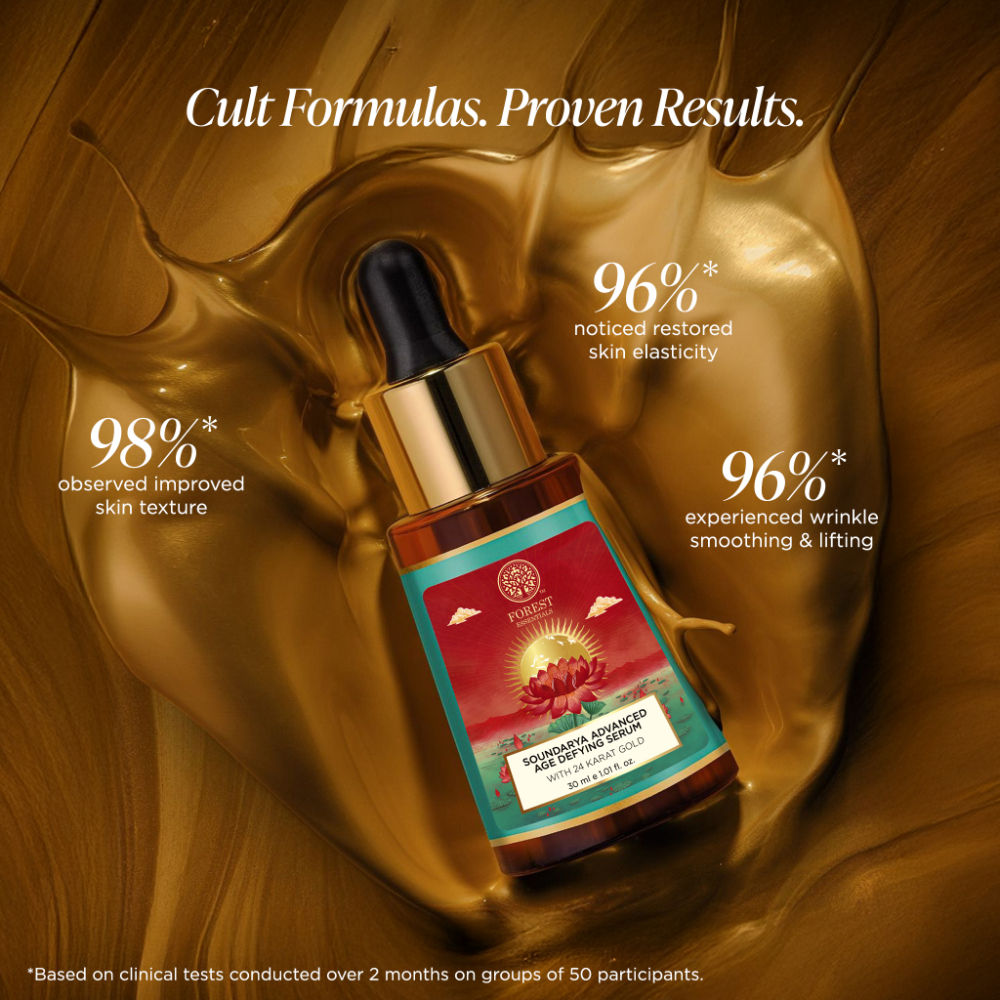 Forest Essentials Advanced Soundarya Age Defying Facial Serum with 24k Gold - Anti Ageing Serum, 12ml