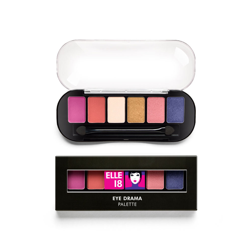 Elle 18 Eye Drama Palette, Lightweight & Super Smooth, 6 Matte & Shimmery Shades - 03 Cheeky, 7g Buy at Indicrest