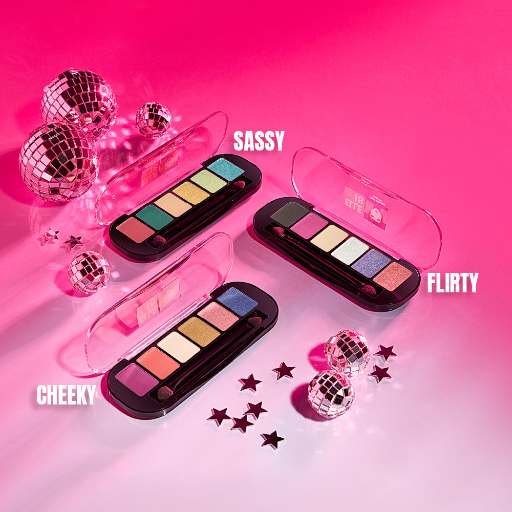 Elle 18 Eye Drama Palette, Lightweight & Super Smooth, 6 Matte & Shimmery Shades - 03 Cheeky, 7g Buy at Indicrest Image 6