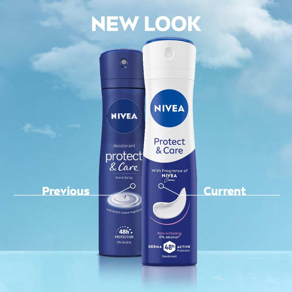 Nivea WoMEN Deodorant, Protect & Care, Non-Irritating & 48h Protection with Nivea Creme Fragrance, 150ml Buy at Indicrest Image 2