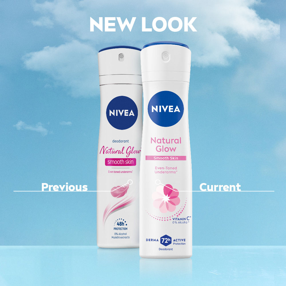 Nivea Natural Glow Smooth Skin Deo - Mulethi Extracts & 0% Alcohol - For Even Tone Underarms & 72H Odour Protection, 150ml Buy at Indicrest Image 2