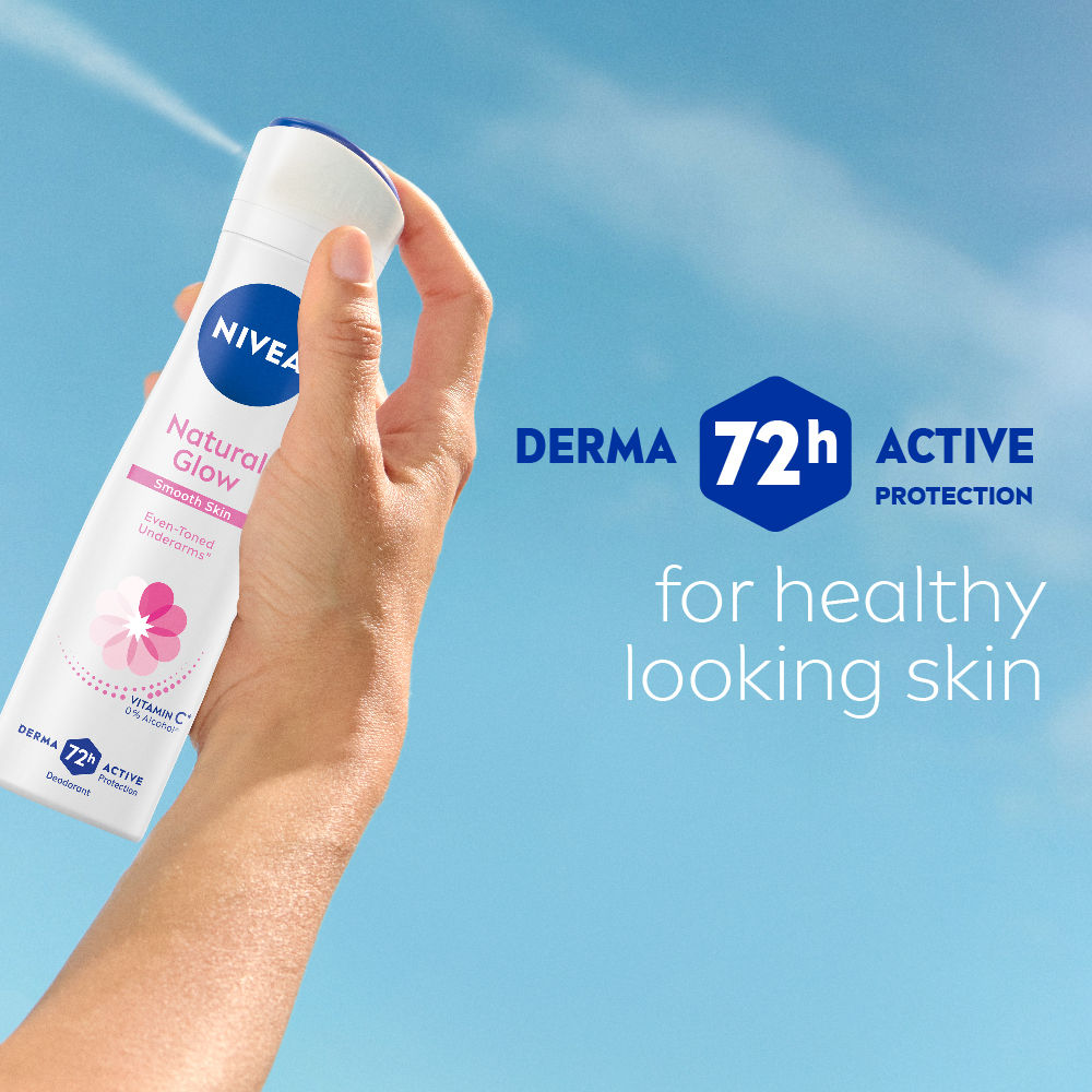 Nivea Natural Glow Smooth Skin Deo - Mulethi Extracts & 0% Alcohol - For Even Tone Underarms & 72H Odour Protection, 150ml Buy at Indicrest Image 4