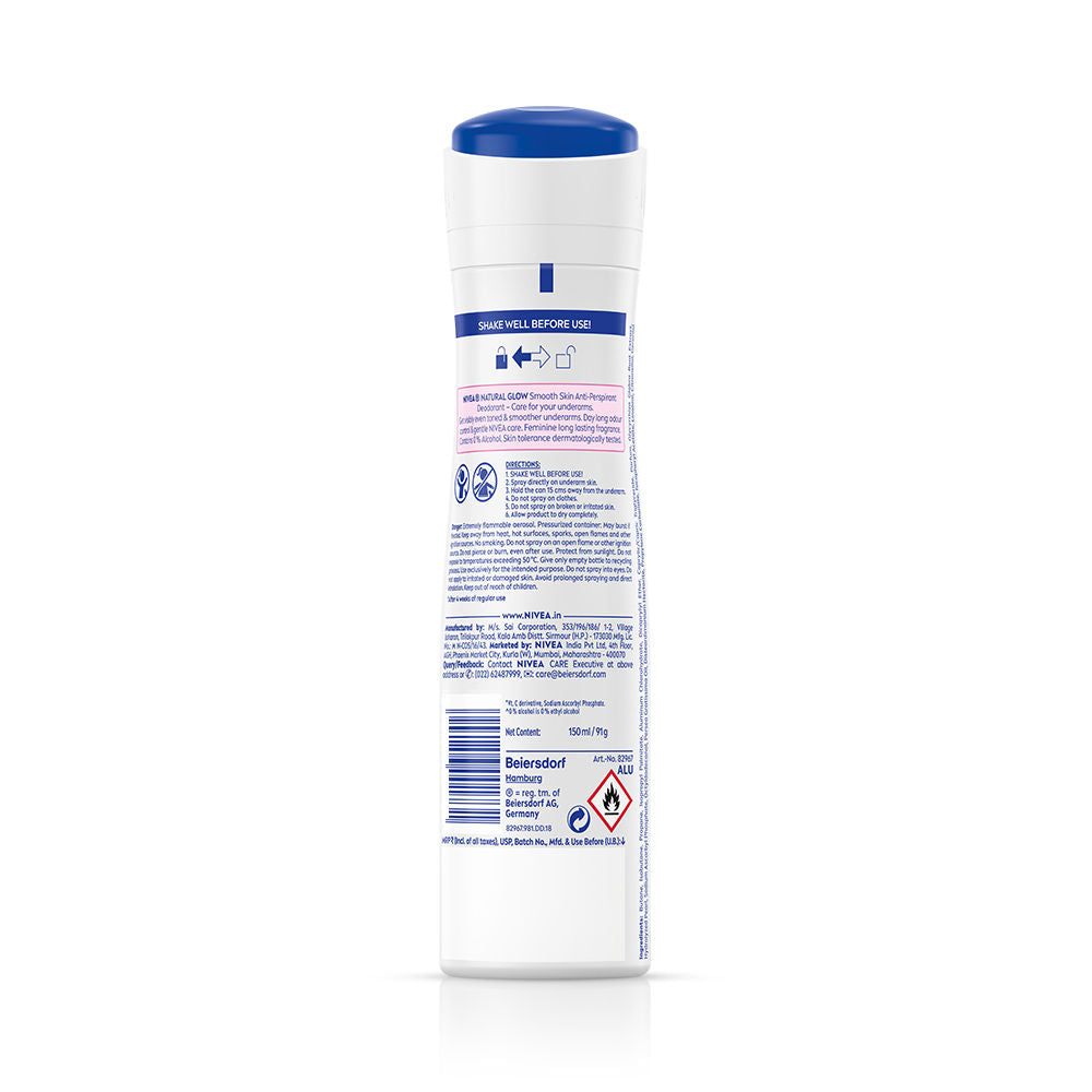 Nivea Natural Glow Smooth Skin Deo - Mulethi Extracts & 0% Alcohol - For Even Tone Underarms & 72H Odour Protection, 150ml Buy at Indicrest Image 7