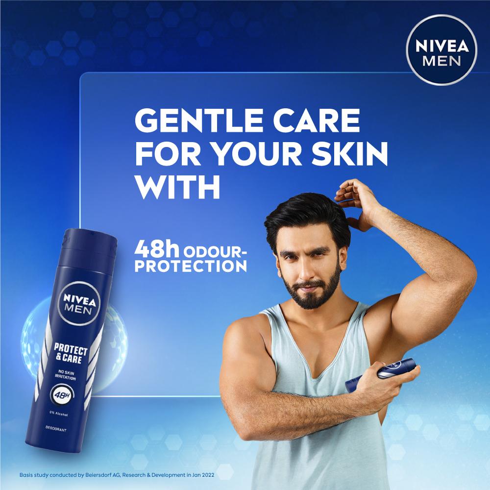Nivea MEN Deodorant, Protect & Care, No Skin Irritation & 48h Freshness, 150ml Buy at Indicrest Image 2