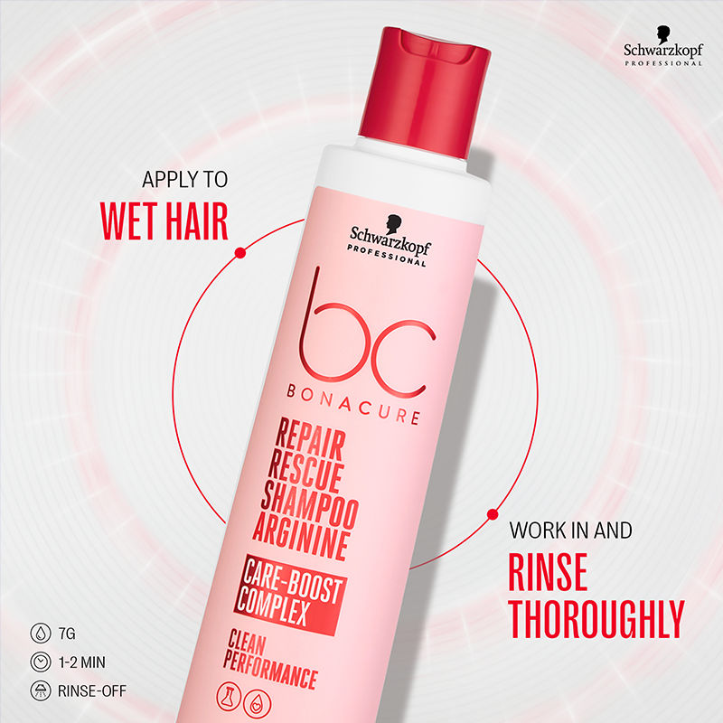 Schwarzkopf Professional Bonacure Repair Rescue Shampoo with Arginine, 250ml Buy at Indicrest Image 12