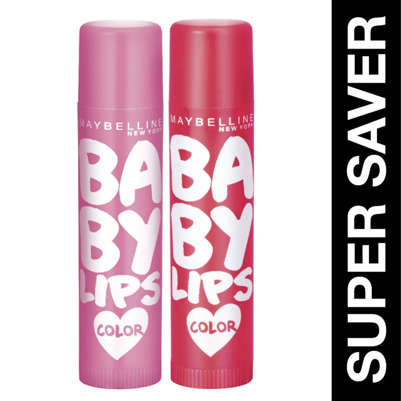 Maybelline New York Baby Lips Color Lip Balm with SPF 11, Lasts UpTo 24H - Pink Lolita + Cherry Kiss Combo, 8g Buy at Indicrest