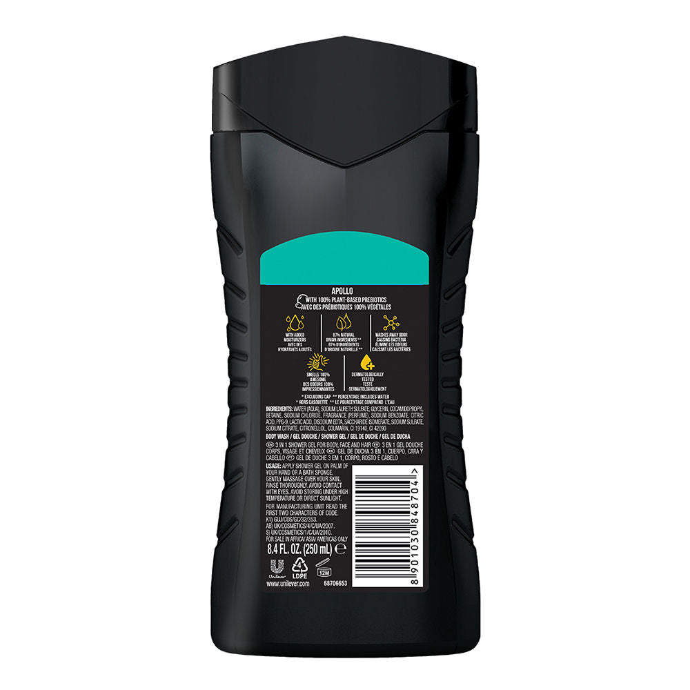 Axe Apollo 3 In 1 Body, Face & Hair Wash For Men, 250ml Buy at Indicrest Image 3