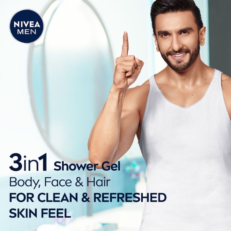 Nivea MEN Body Wash, Active Clean with Active Charcoal, Shower Gel for Body, Face & Hair, 500ml Buy at Indicrest Image 4
