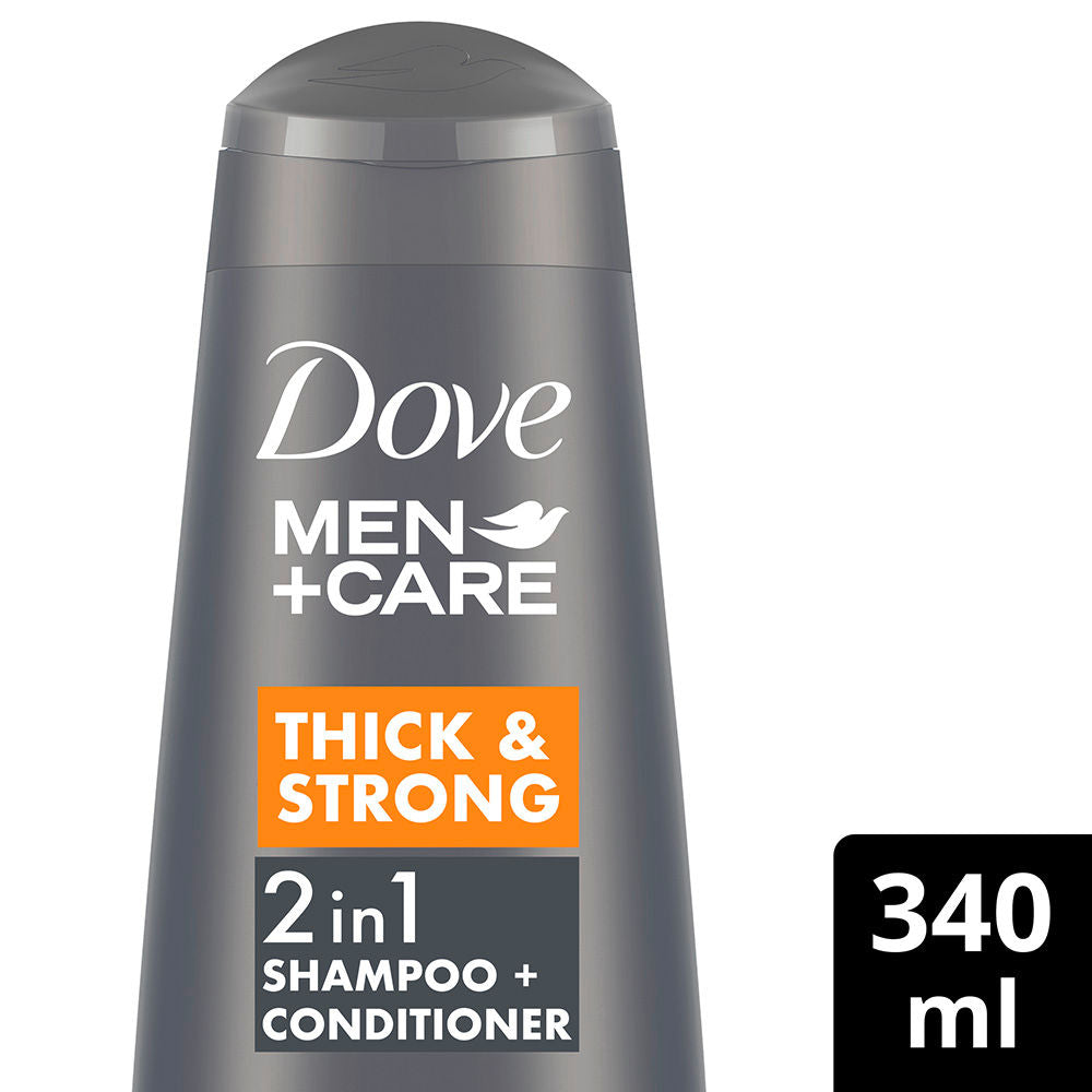 Dove Men +Care Thick & Strong 2 In 1 Shampoo + Conditioner, 340ml Buy at Indicrest Image 3